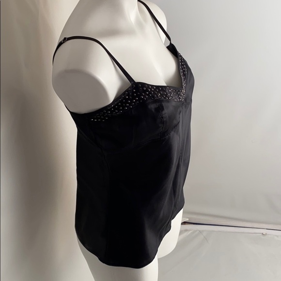 Express Design Studio Y2K black rhinestone silk camisole - Picture 3 of 10